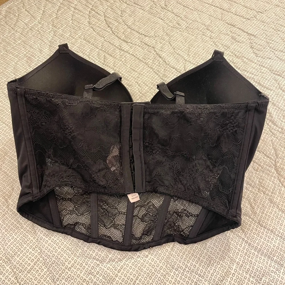 Victoria's Secret Bombshell Shine Strap Push-Up Long Line Corset Bra Satin - Picture 4 of 9